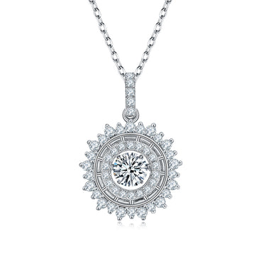 0.5 CT Round Shield Pendant Necklace