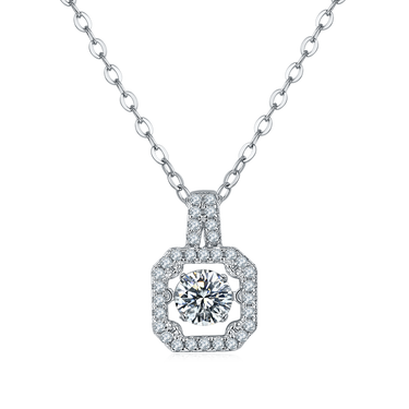 0.5 CT Square Pendant Necklace