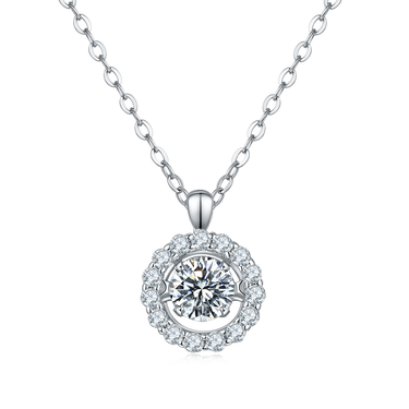 0.5 CT Round Pendant Necklace