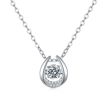 0.5 CT Round Pendant Necklace