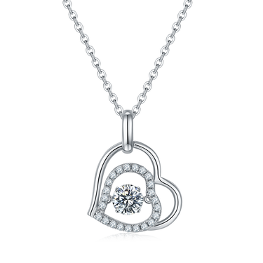 0.5 CT Twin Heart Pendant Necklace