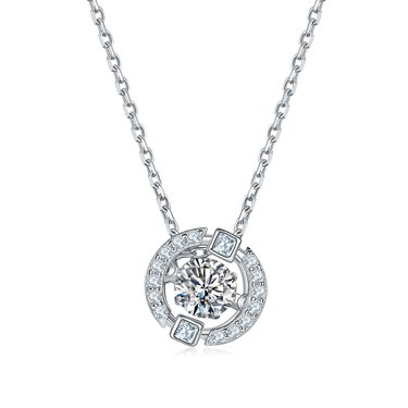 0.5 CT Round Pendant Necklace