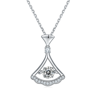 0.5 CT Triangle Pendant Necklace