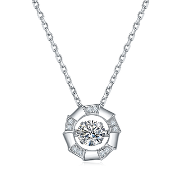 0.5 CT Round Pendant Necklace