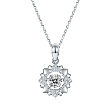 0.5 CT Round Heart Pendant Necklace